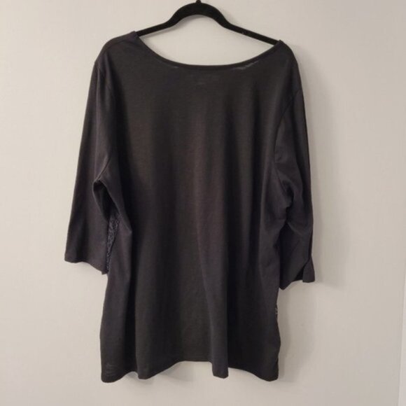 Women's Black Lace overlay top Sz 3X - Picture 4 of 9